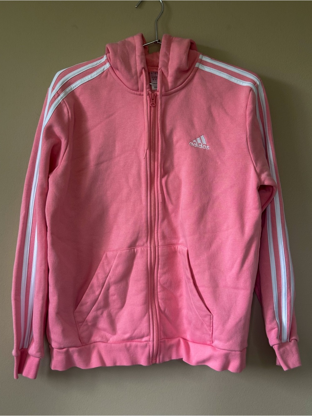 Adidas Women’s Pink Zip-Up Hoodie Jacket